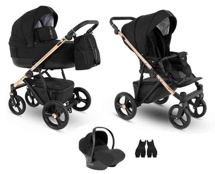 Czarny wózek 3w1 - Camarelo Belagio 04 - wielofunkcyjny